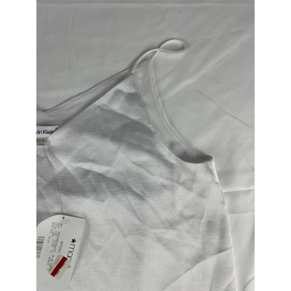 Calvin‎ Klein White Sleeveless V Neck Cami Top Women's Large New with Tags